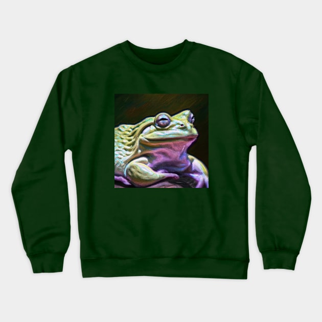 Oil Painting of a Frog Crewneck Sweatshirt by Star Scrunch